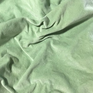 Hand Dyed Sage Green - Cotton Velveteen Fabric