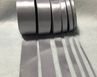 Silver Double Sided Satin Ribbon - Made in France (6 Widths to choose from)