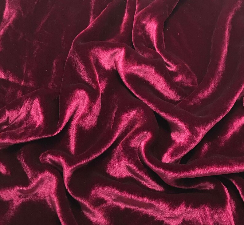 RED WINE Silk Velvet Fabric Etsy