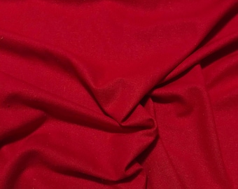 SCARLET RED Raw Silk NOIL Fabric