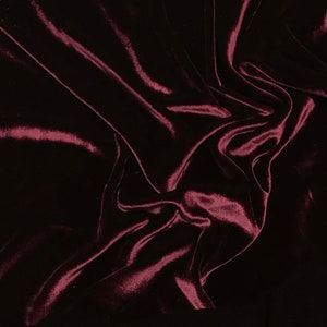 BURGUNDY RED Silk Velvet Fabric