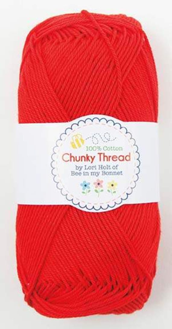 red none - Red Lori Holt Cotton Sport Weight Chunky Thread Yarn