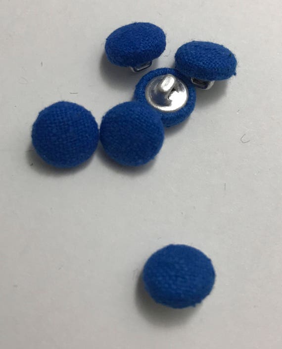 Navy Blue SILK NOIL Fabric Buttons Hand Made Buttons set of 6-5//8/"