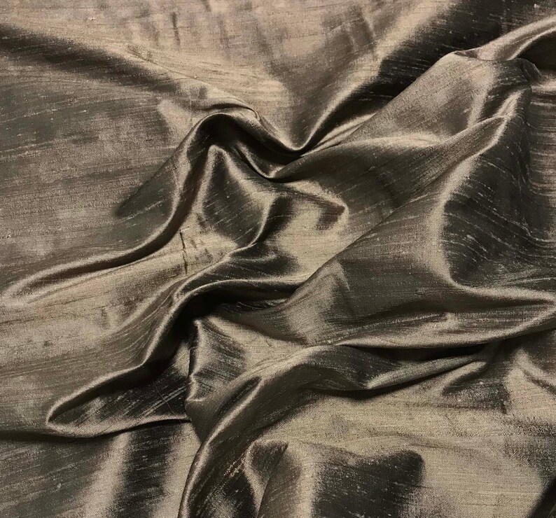 Mushroom Brown Dupioni Silk Fabric main image 1