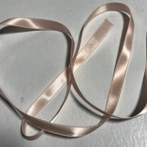 Peach 3/8&quot; Vintage Grayblock Double Faced Satin Ribbon