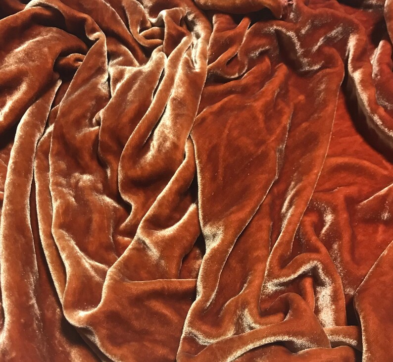 ROSE GOLD Hand Dyed Silk Velvet Fabric Etsy