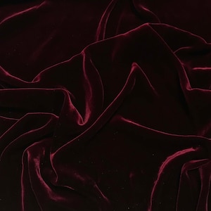 IRIDESCENT DEEP RED Silk Velvet Fabric