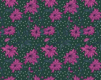 Saison Grüße Poinsettia rosa/grüne Freiheit von London - Riley Blake Baumwollstoff
