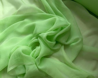 Bright Spring Green - Crinkle Silk Chiffon Fabric