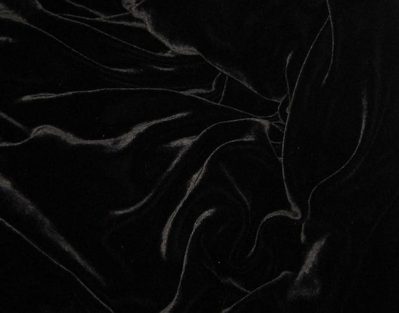 BLACK Silk Velvet Fabric