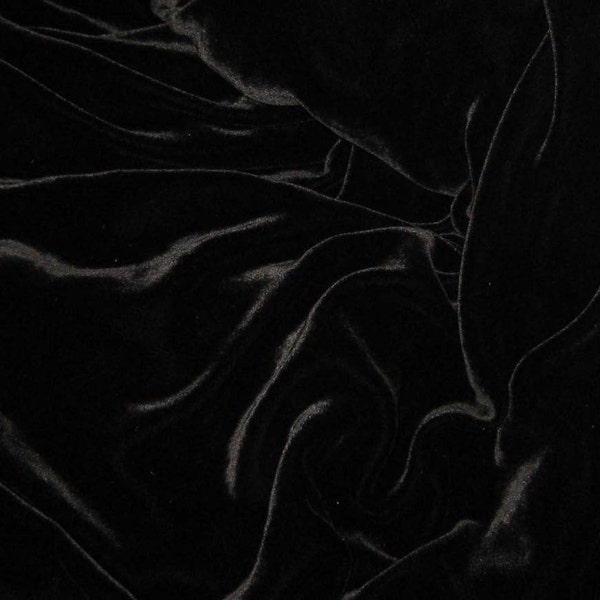 BLACK Silk Velvet Fabric
