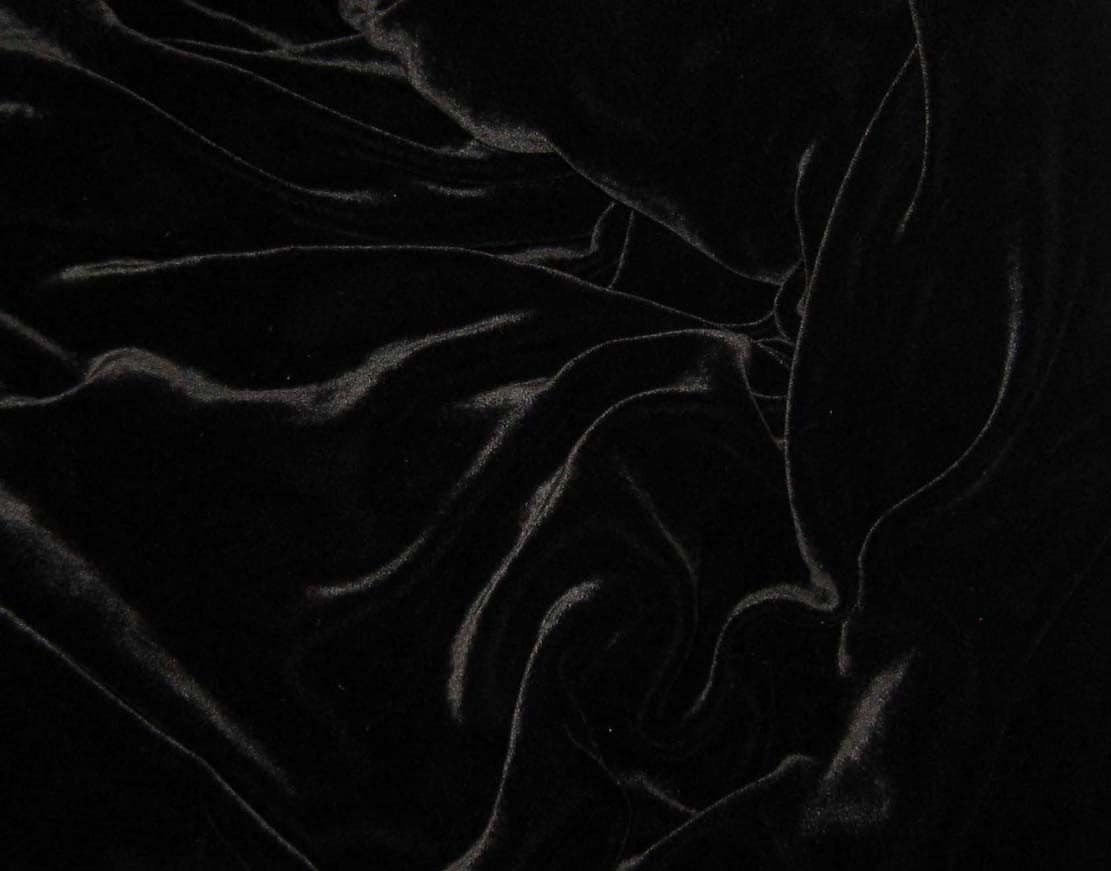 BLACK Silk Velvet Fabric 1 Yard Etsy