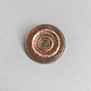 Vintage Glass Button - Mirror Back Iridescent Copper Flower 7/8&quot;