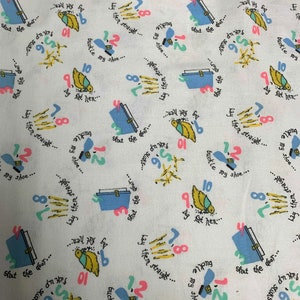 Remnant SALE - Pastel One Two Buckle My Shoe Nursery Rhyme - Cotton Flannel Fabric 27&quot;x45&quot;