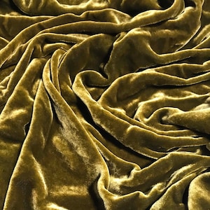 GOLDEN CHARTREUSE Hand Dyed Silk Velvet Fabric