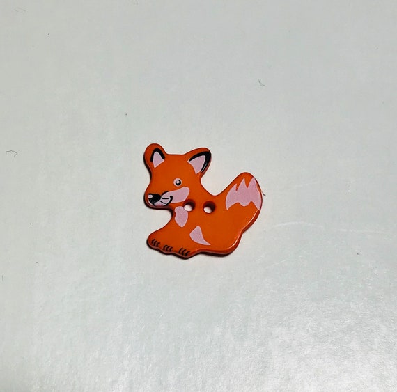 orange none - Orange Fox Plastic Button - 25mm / 1" - Dill Buttons Brand