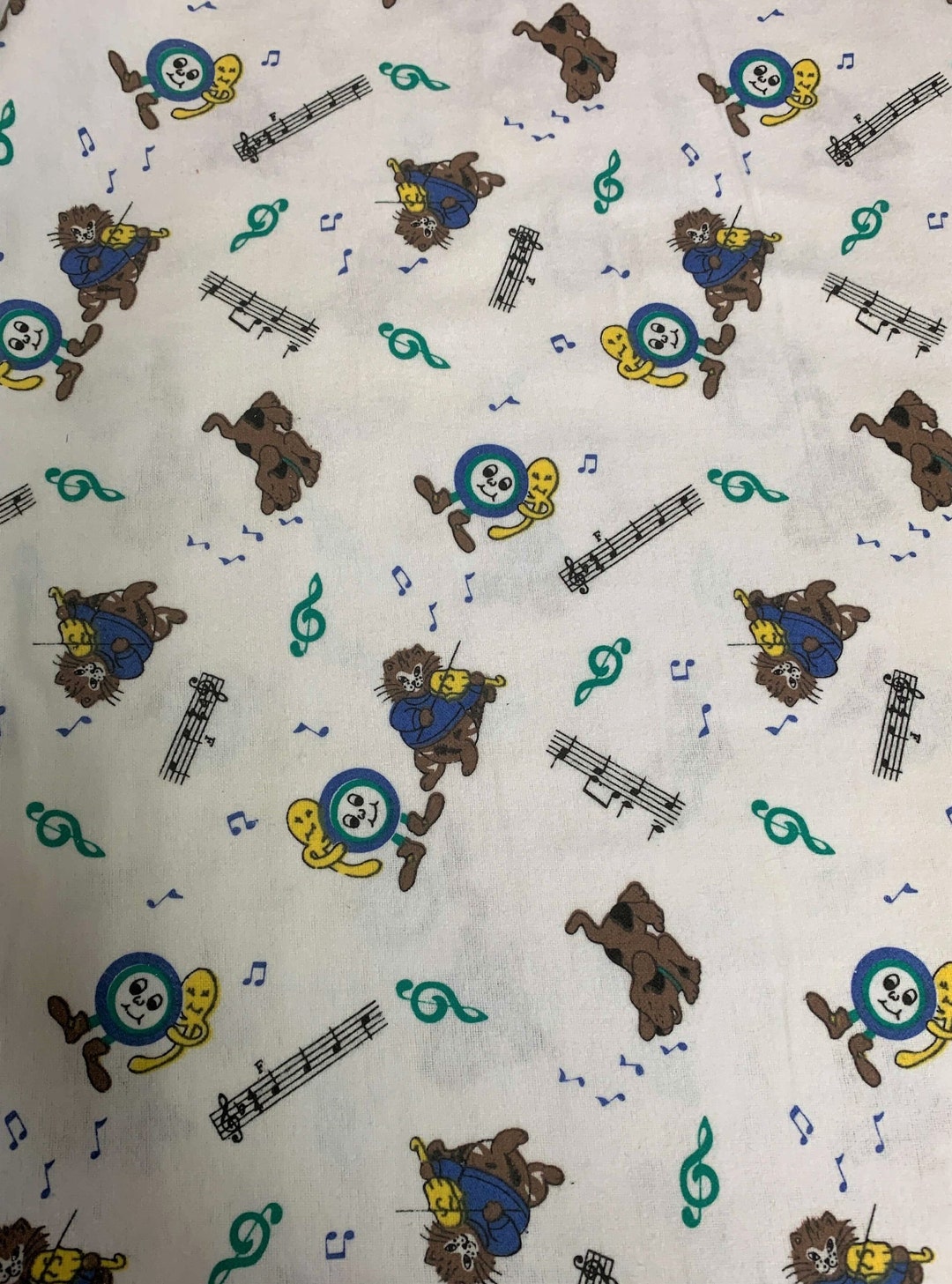 Hey Diddle Diddle Nursery Rhyme Cotton Flannel Fabric Etsy