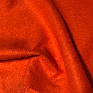 Orange foncé-laine/rayonne mélange feutre tissu