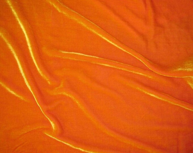 Iridescent Golden Orange Silk Velvet Fabric Etsy
