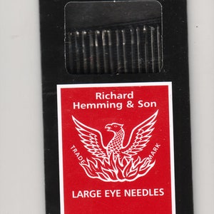 Richard Hemming Needles - Sharps Size 1 - Made in England
