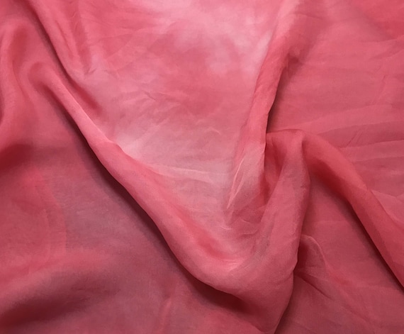 Sheer Soft Silk ORGANZA Fabric Hand Dyed CORNFLOWER BLUE 1//3 yard remnant