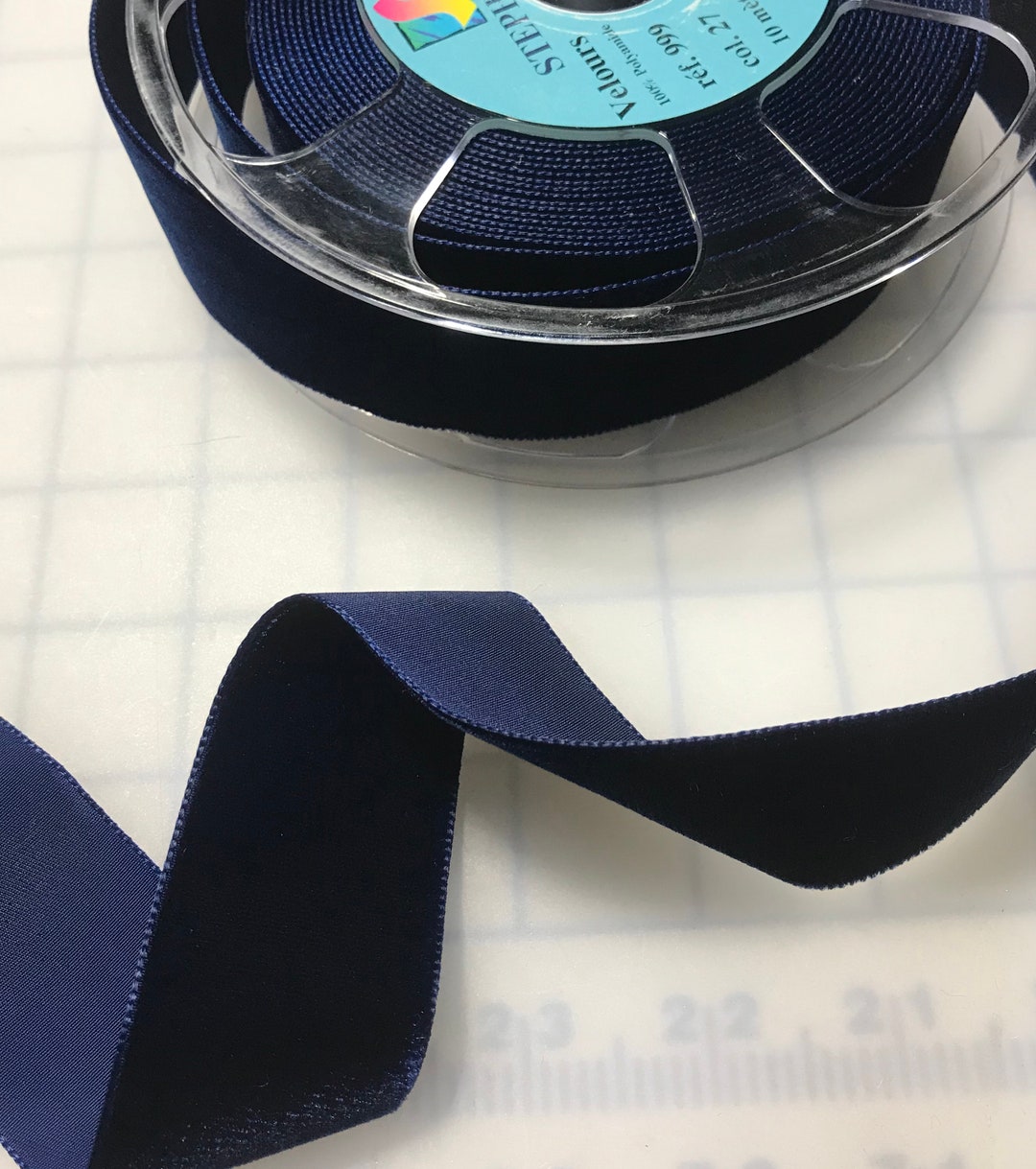 NAVY BLUE French Velvet Ribbon 1 1/2 Wide Etsy