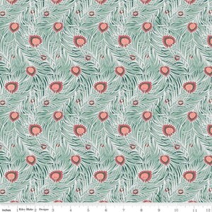 Pipers Peacock Light Green The Hesketh House Collection - Liberty of London Cotton Fabric