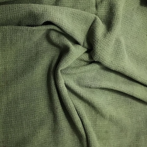 MOSS GREEN Hand Dyed Raw Silk Squares Weave Check NOIL Fabric