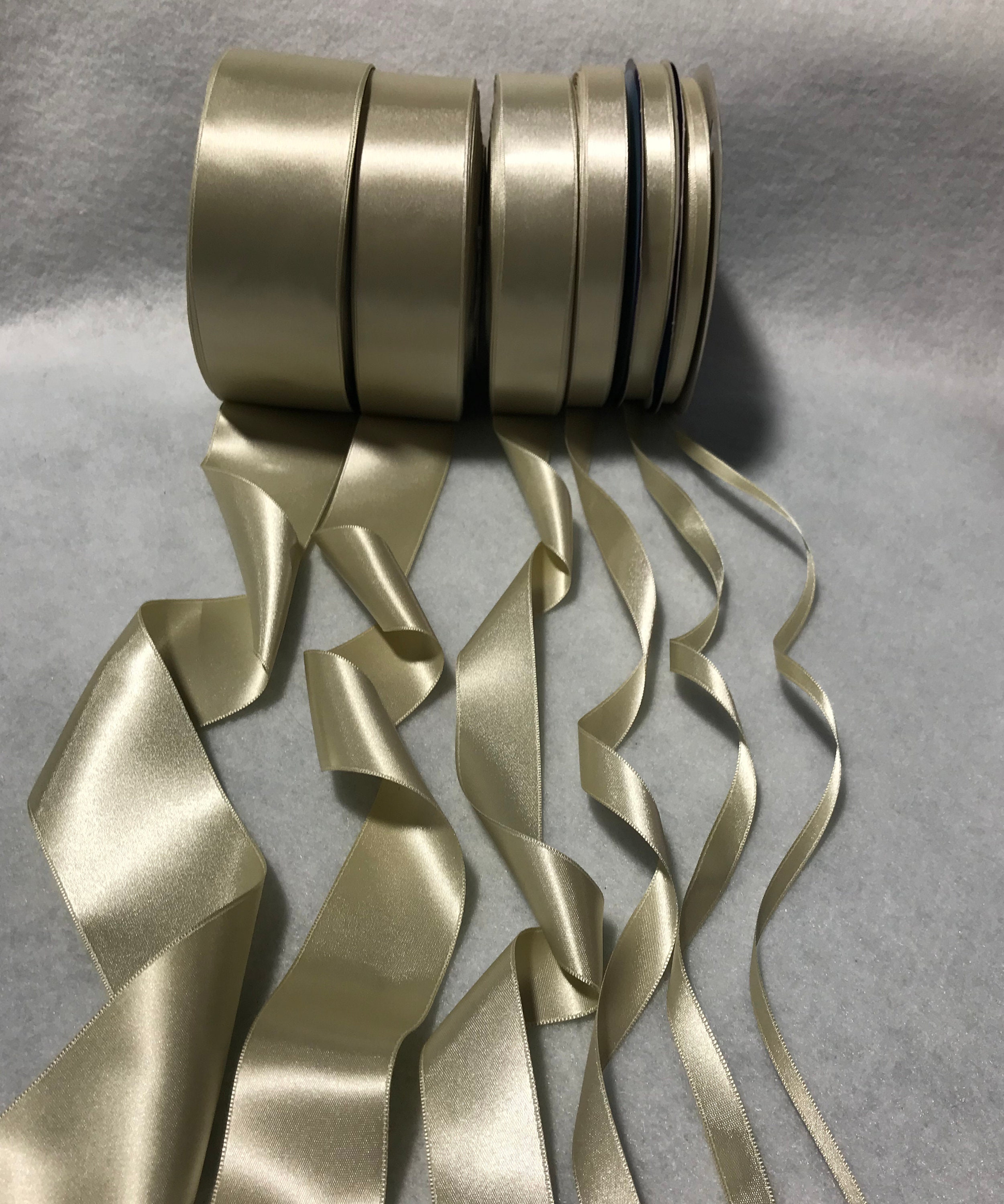 Taupe Double Sided Satin Ribbon - Made in France (6 Widths to Choose ...