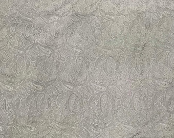 Handgefärbter Salbeigrüner PAISLEY - Jacquard Seide