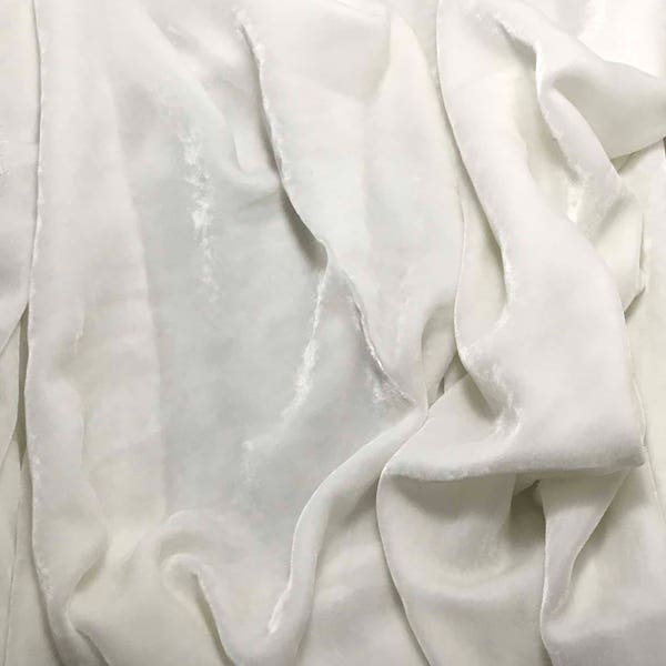 BRIGHT WHITE Silk Velvet Fabric