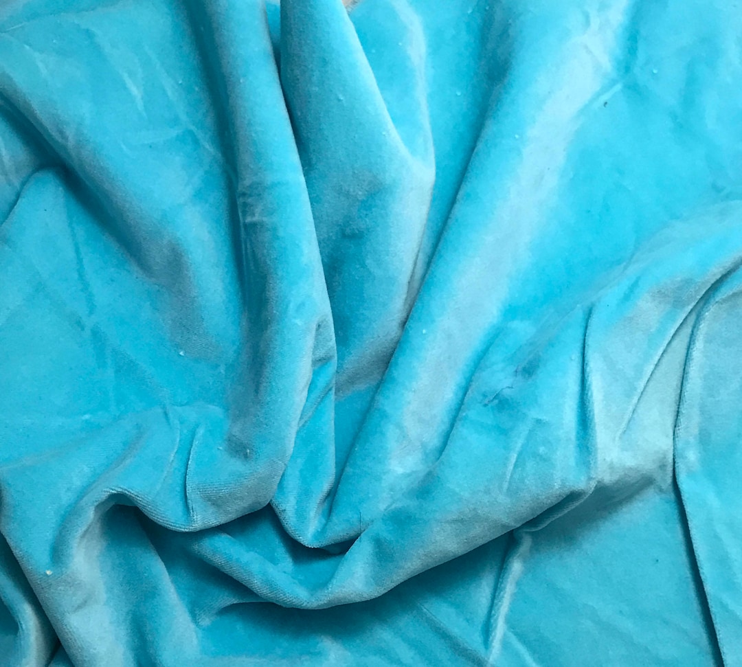 Hand Dyed Cotton VELVETEEN Fabric AQUAMARINE 54 Wide Etsy