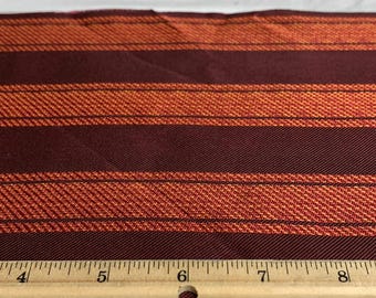 7"x14" Remnant - Red Stripe - Silk Brocade Tie Fabric