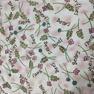 Birds Bees Bears Butterflies on Pink - Moda - Cotton Fabric