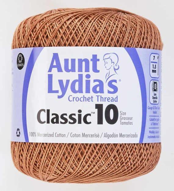 copper none - Coats Aunt Lydia's Crochet Cotton Thread Classic Size 10; Copper Mist (154-310) 350 Yards
