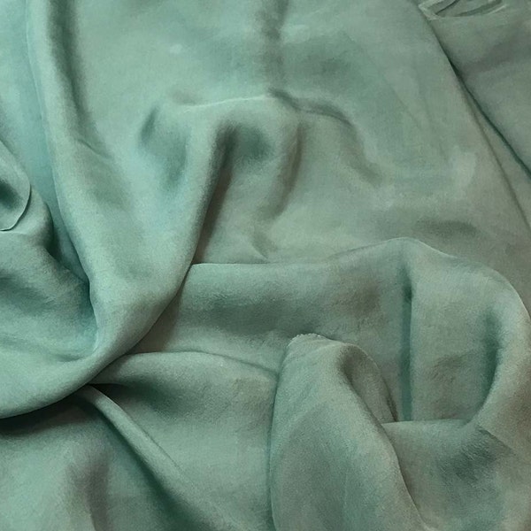 Hand Dyed SAGE GREEN Soft Silk Organza Fabric - 54" wide