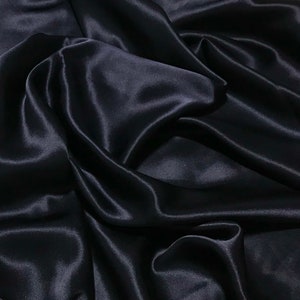 Navy Blue - Silk Charmeuse Fabric