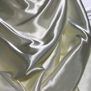 Ivory - Faux Silk Charmeuse Satin Fabric
