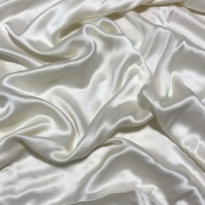 Cream - Sandwashed Silk Charmeuse Fabric