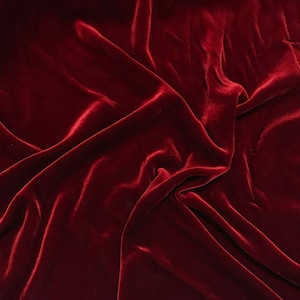 IRIDESCENT BRICK RED Silk Velvet Fabric