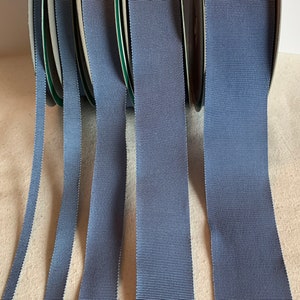 French Blue 100% Rayon Petersham Ribbon (5 Widths to choose from)
