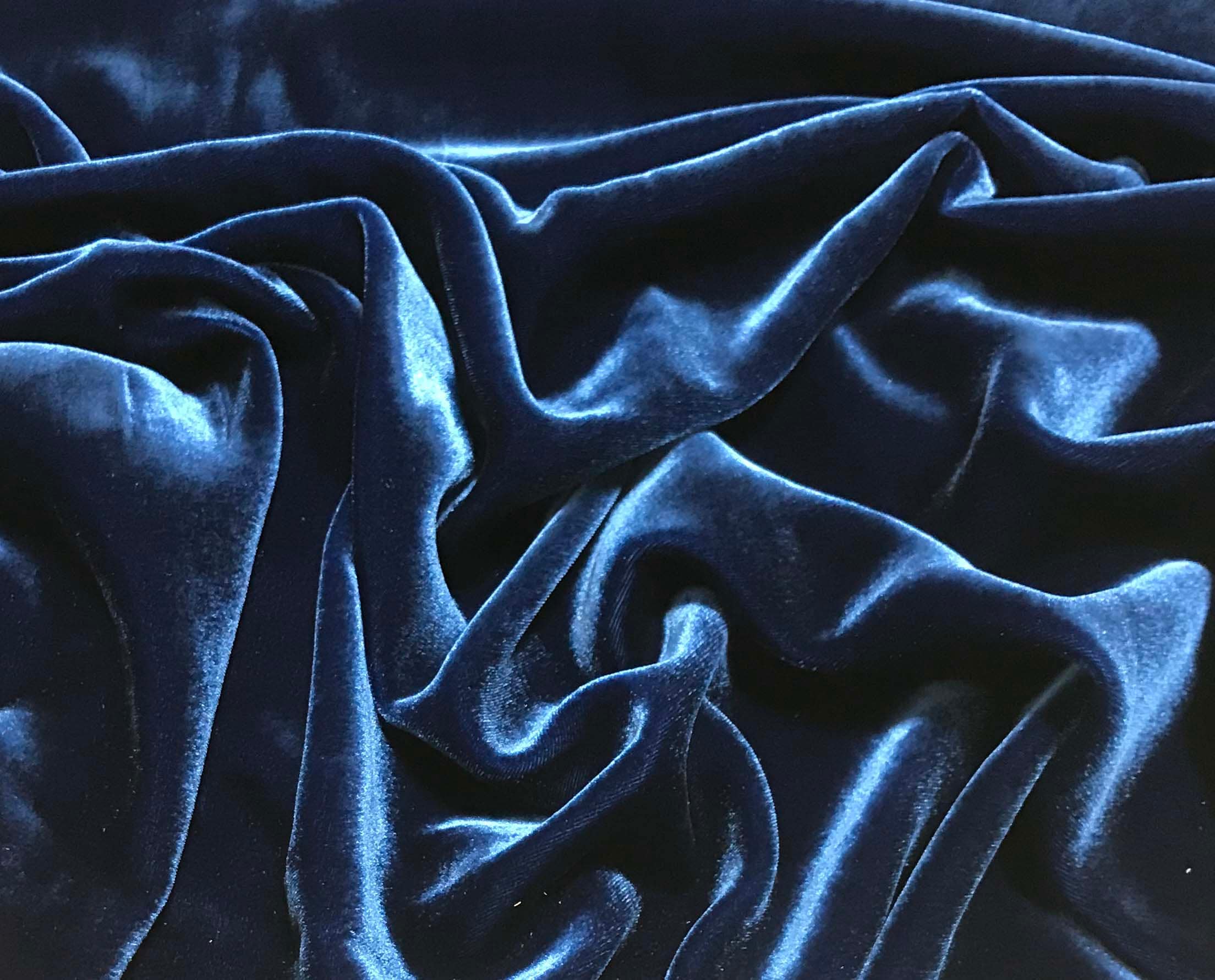 LAPIS BLUE Silk Velvet Fabric Etsy