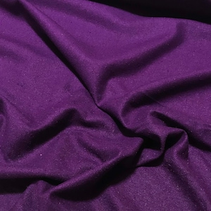 EGGPLANT PURPLE Raw Silk NOIL Fabric