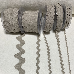 Natural Linen Rick Rack Trim - Made in France (4 Widths to choose from)