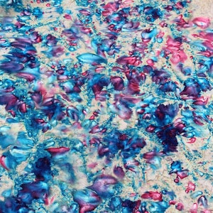 Blue Pink Ink Blot - Color Me Banyan - Banyan Batiks Studio for Northcott Fabric