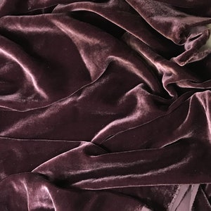PLUM WINE Silk Velvet Fabric