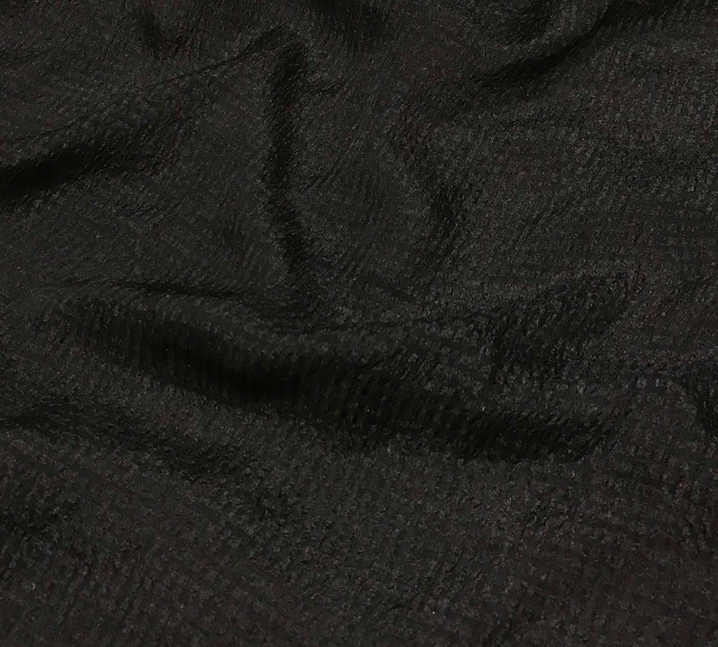 Black Gingham Seersucker Gauze Silk Chiffon Fabric | Etsy