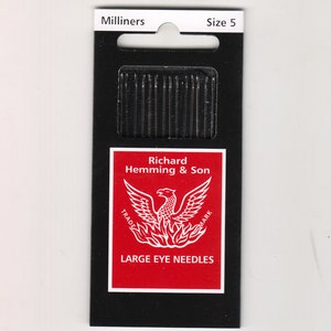 Richard Hemming Needles - Milliners Size 5 - Made in England