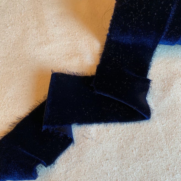 Navy Blue Silk Velvet Ribbon ( 4 Widths to choose from)