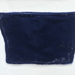 Denim Blue Hand Dyed Silk Velvet Zipper Pouch